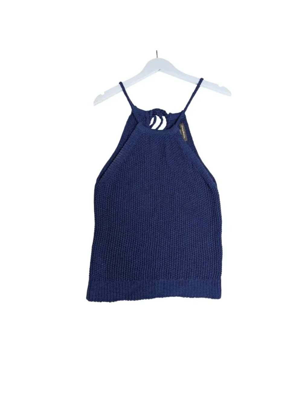 Tommy Bahama Paradise Sun Blue Halter Sweater Womens XXS Open Knit Lightweight - Picture 10 of 12